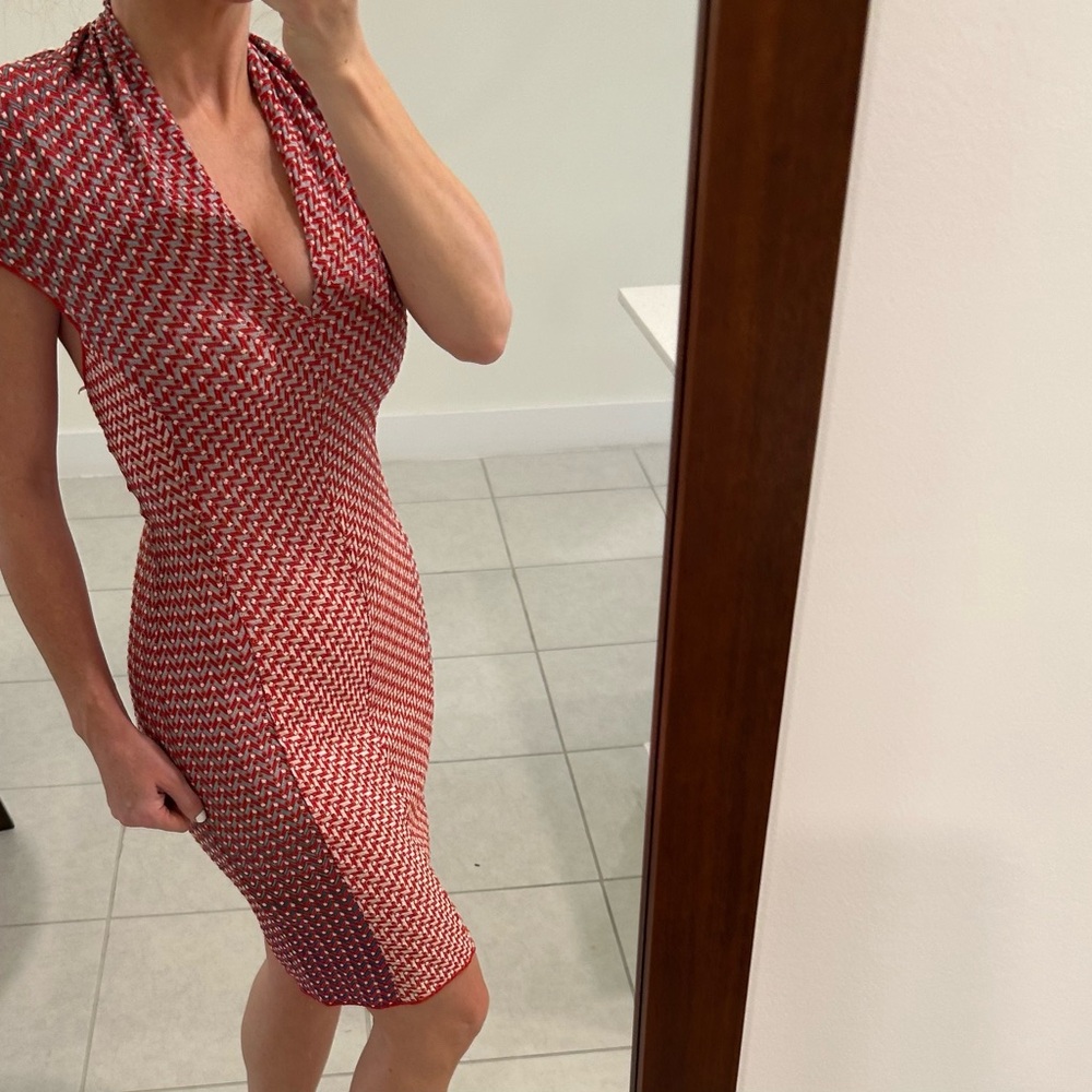 Missoni Size 38 Red / White / Blue Patterned Dress